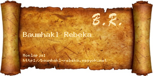 Baumhakl Rebeka névjegykártya